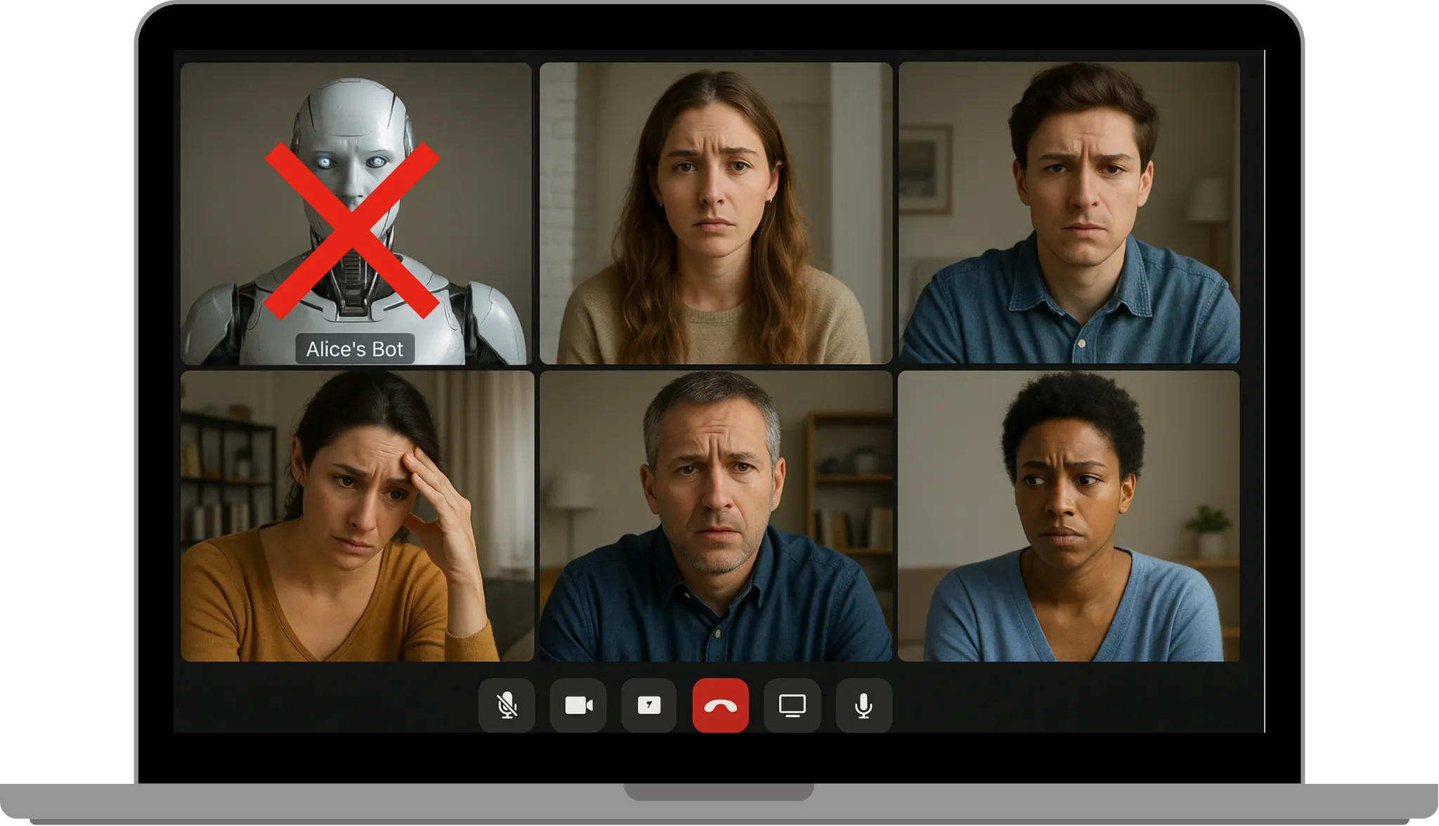 Sad users before using Meeting Buddy